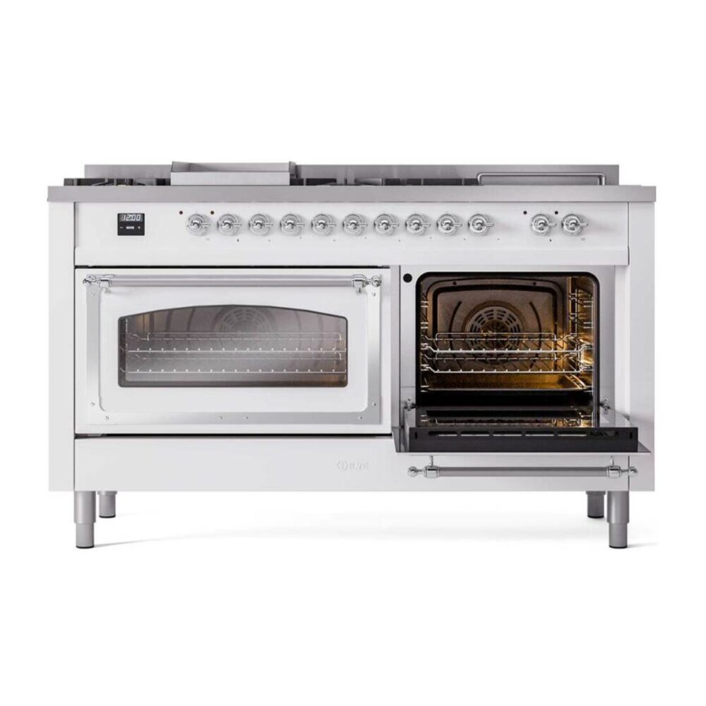 ILVE_UN60FSNMPRAC_Nostalgie_II_60"_Dual_Fuel_Range_side_oven_door_opened