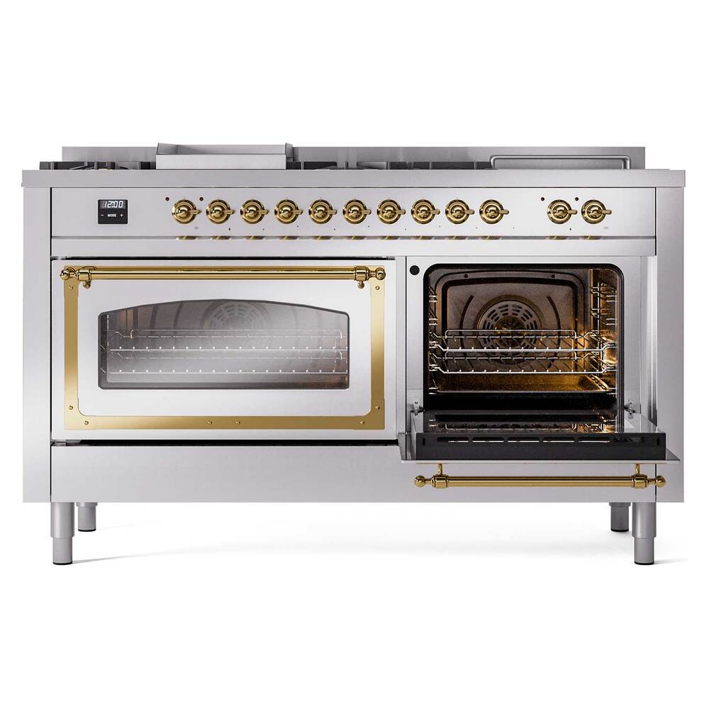 ILVE_UN60FSNMPRAG_Nostalgie_II_60"_Dual_Fuel_Range_side_oven_door_opened