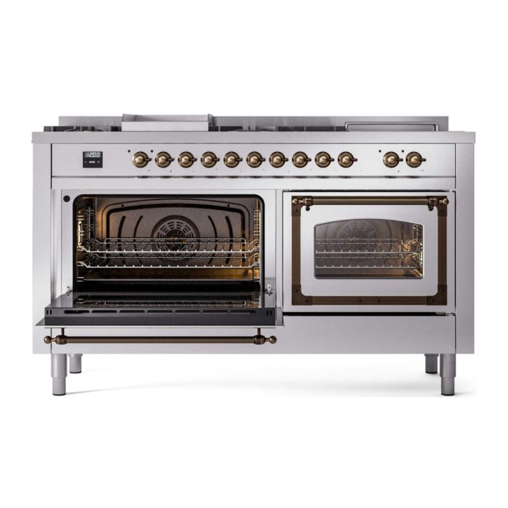 ILVE_UN60FSNMPSSBLP_Nostalgie_II_60"_Dual_Fuel_Range_main_oven_door_opened