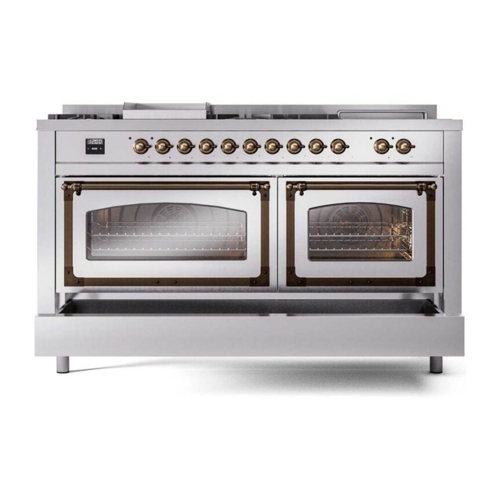 ILVE_UN60FSNMPSSBLP_Nostalgie_II_60"_Dual_Fuel_Range_drawer_opened