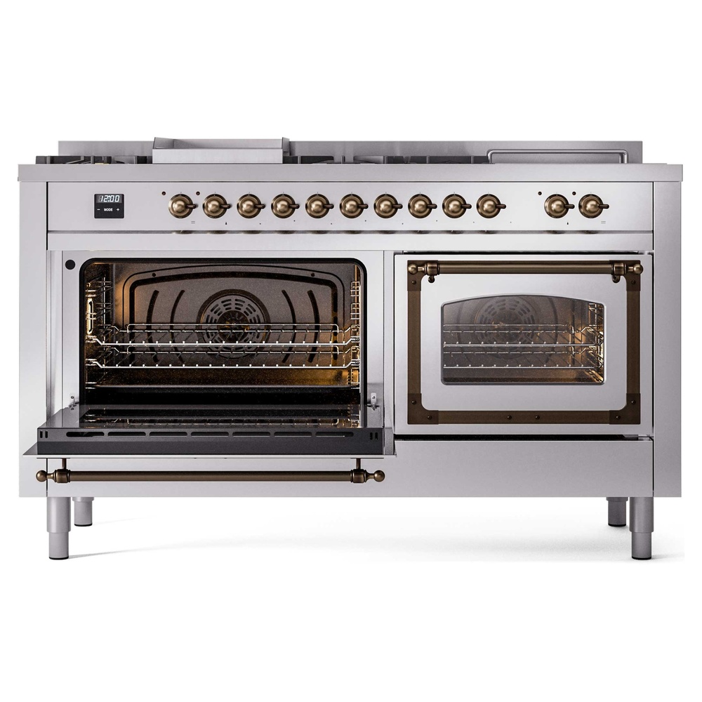 ILVE_UN60FSNMPSSB_Nostalgie_II_60"_Dual_Fuel_Range_main_oven_door_opened