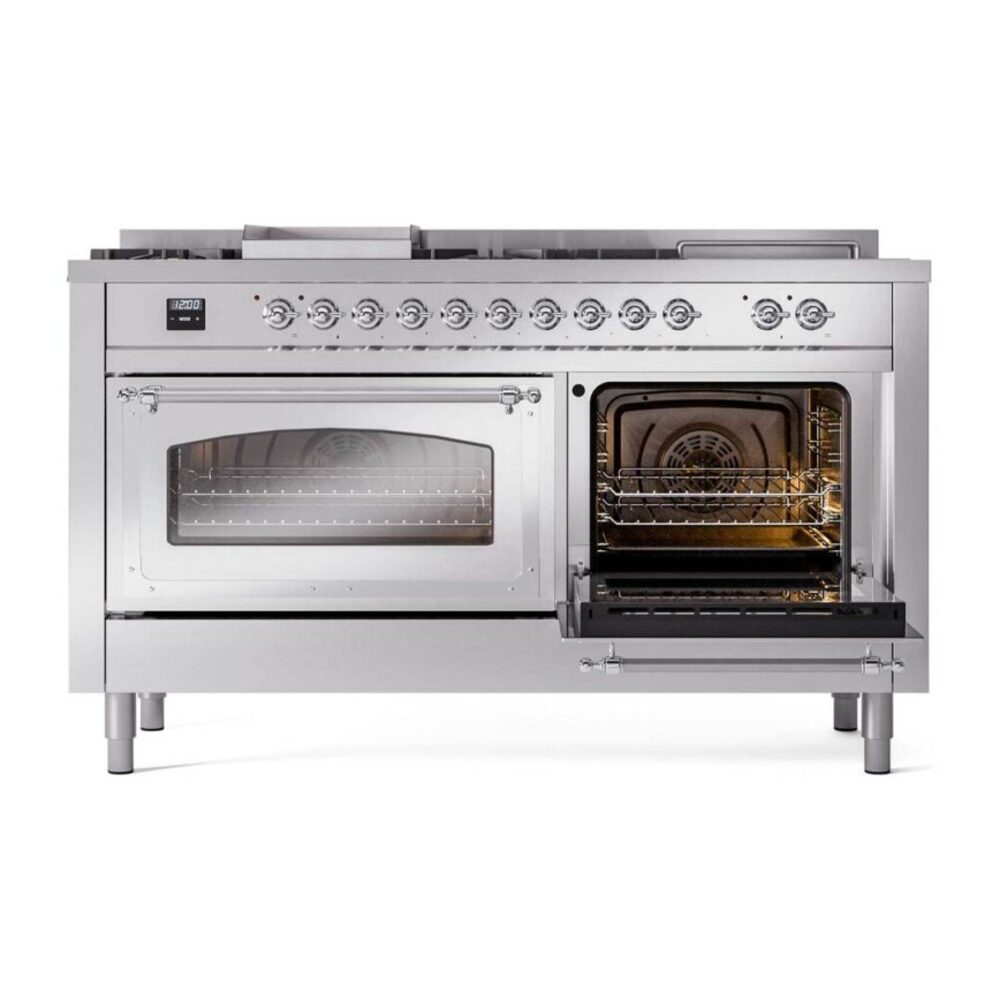 ILVE_UN60FSNMPSSCLP_Nostalgie_II_60"_Dual_Fuel_Range_side_oven_door_opened