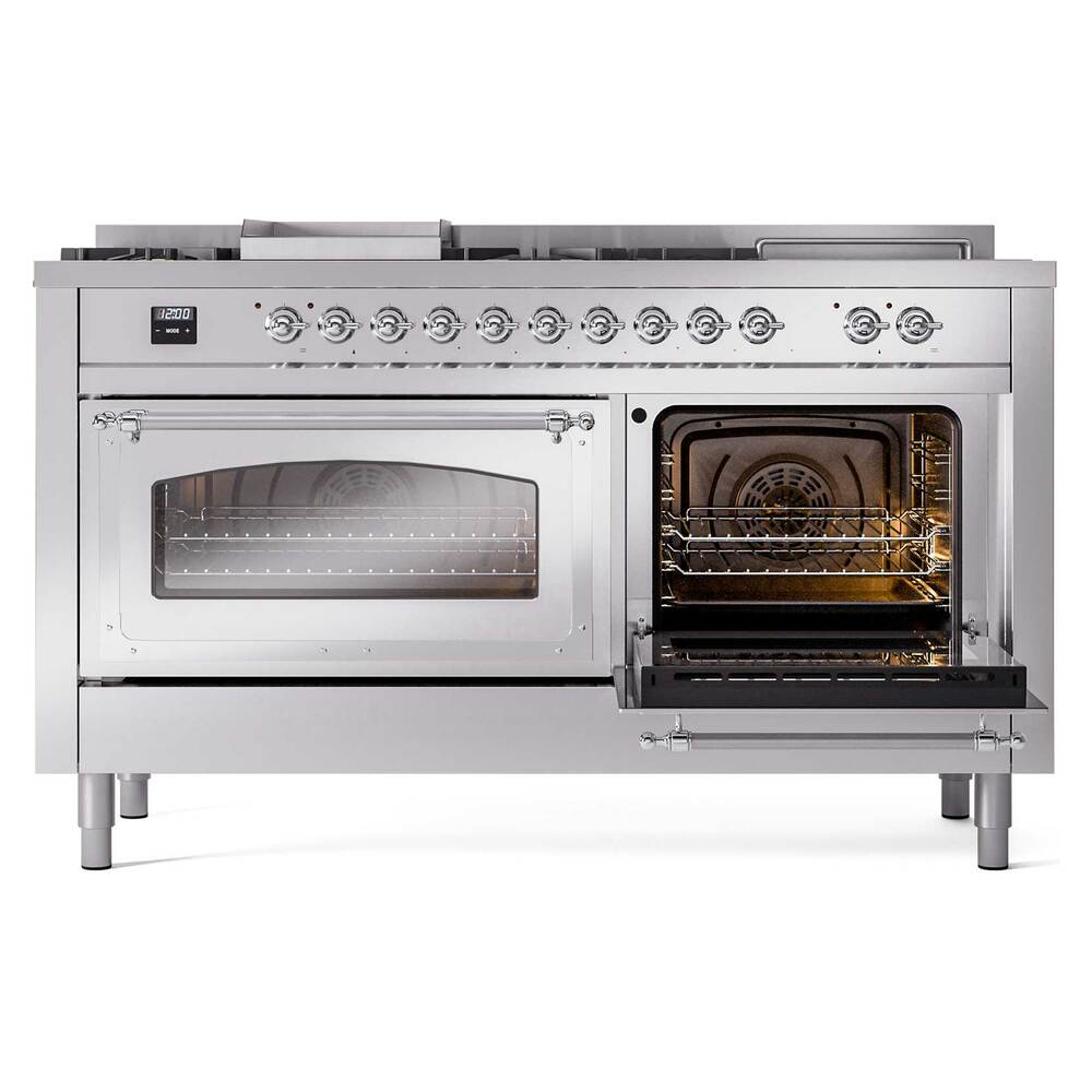 ILVE_UN60FSNMPSSCLP_Nostalgie_II_60"_Dual_Fuel_Range_side_oven_door_opened