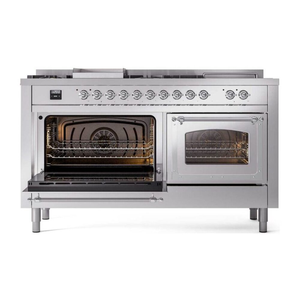 ILVE_UN60FSNMPSSC_Nostalgie_II_60"_Dual_Fuel_Range_main_oven_door_opened