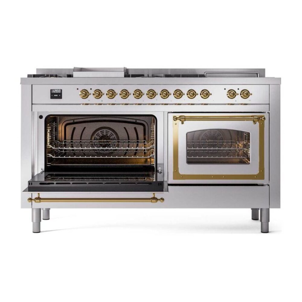 ILVE_UN60FSNMPSSGLP_Nostalgie_II_60"_Dual_Fuel_Range_main_oven_door_opened