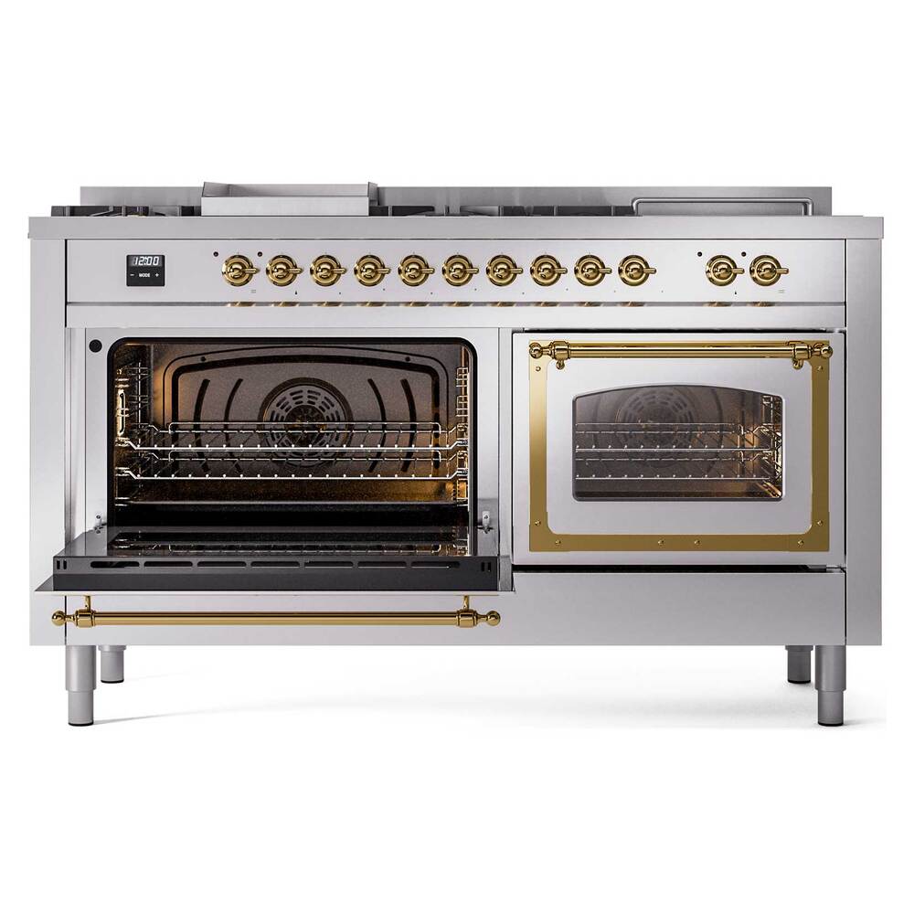 ILVE_UN60FSNMPSSG_Nostalgie_II_60"_Dual_Fuel_Range_main_oven_door_opened