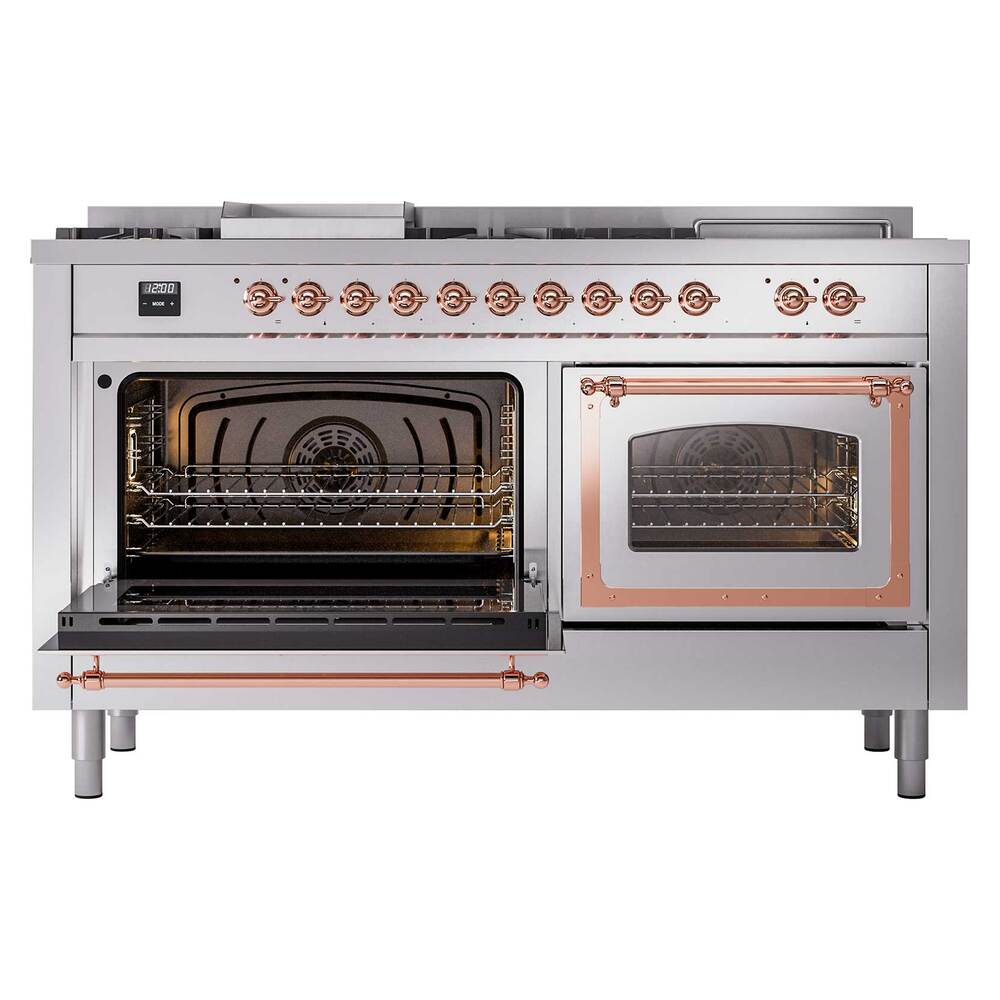 ILVE_UN60FSNMPSSPLP_Nostalgie_II_60"_Dual_Fuel_Range_main_oven_door_opened