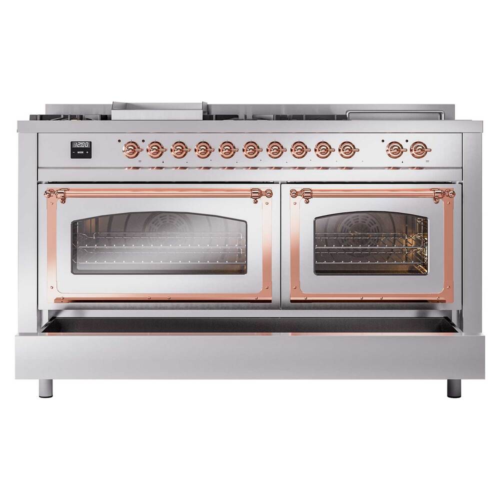 ILVE_UN60FSNMPSSPLP_Nostalgie_II_60"_Dual_Fuel_Range_drawer_opened