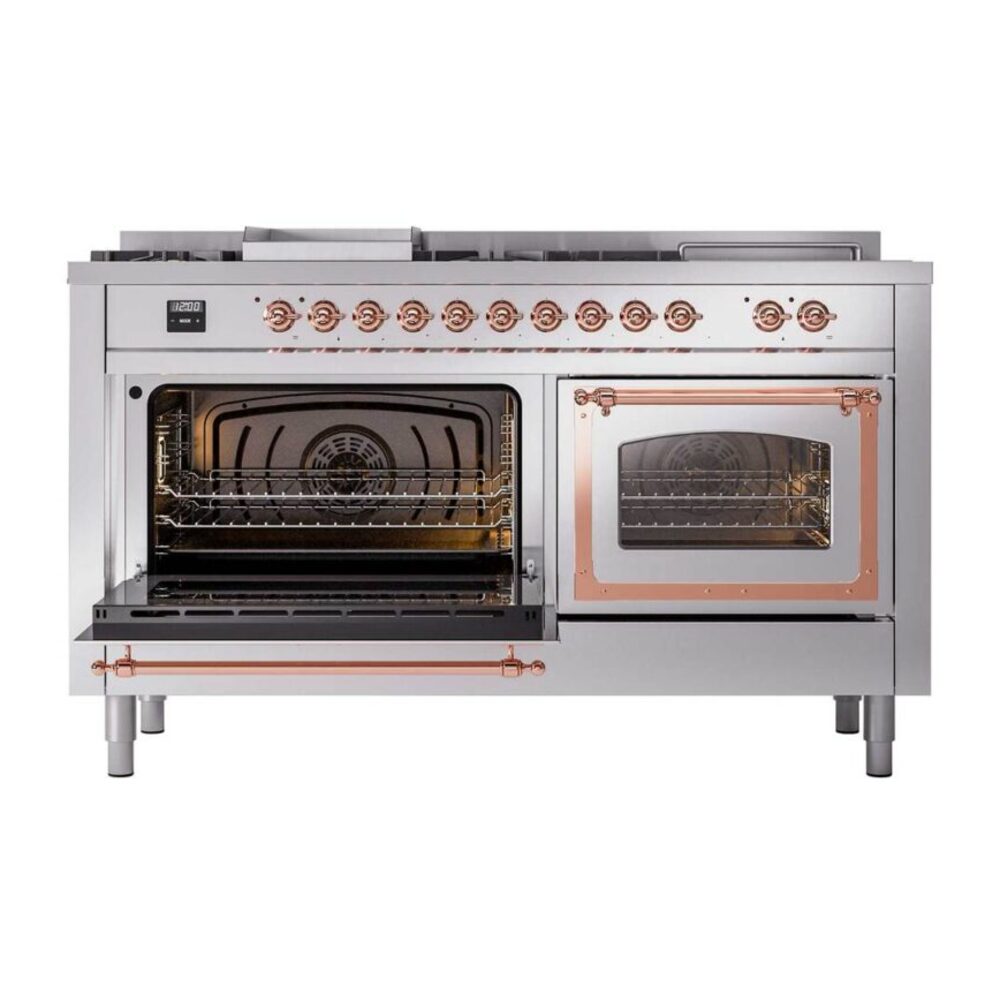 ILVE_UN60FSNMPSSP_Nostalgie_II_60"_Dual_Fuel_Range_main_oven_door_opened