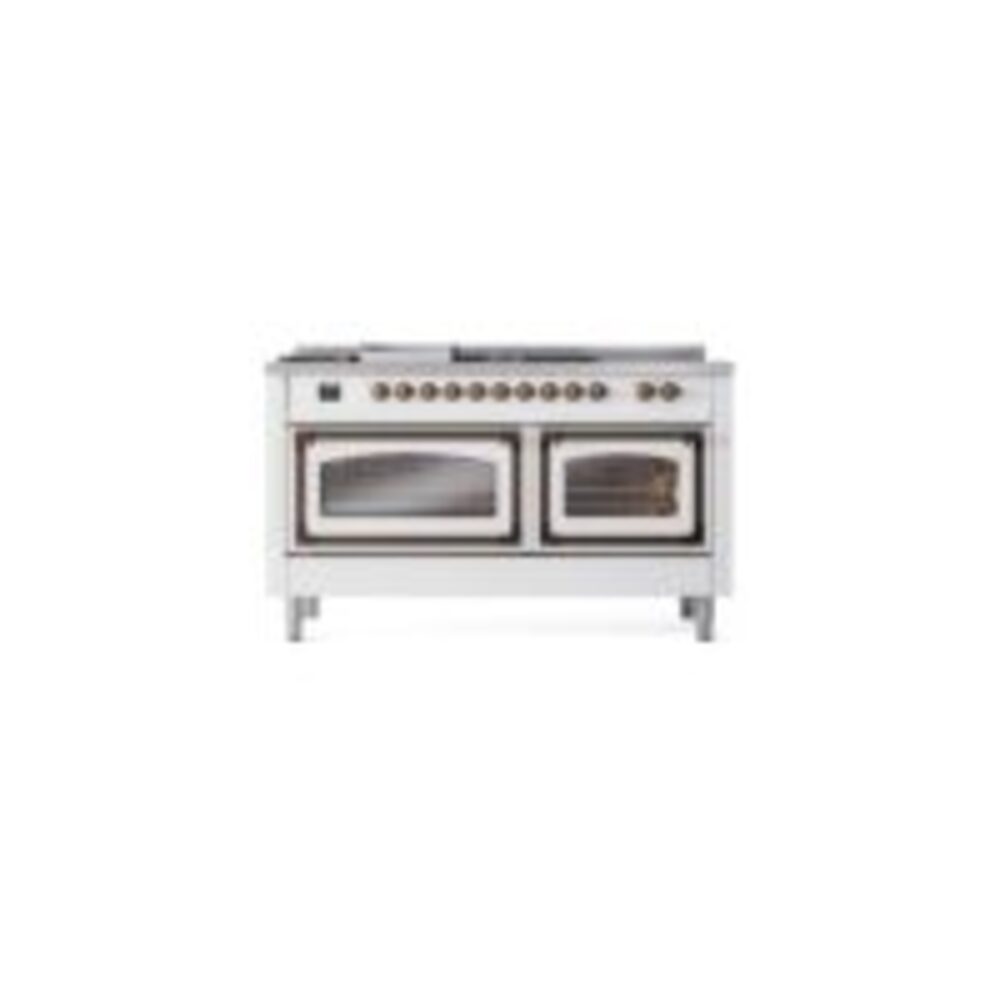 ILVE_UN60FSNMPWHBLP_Nostalgie_II_60"_Dual_Fuel_Range_front_view