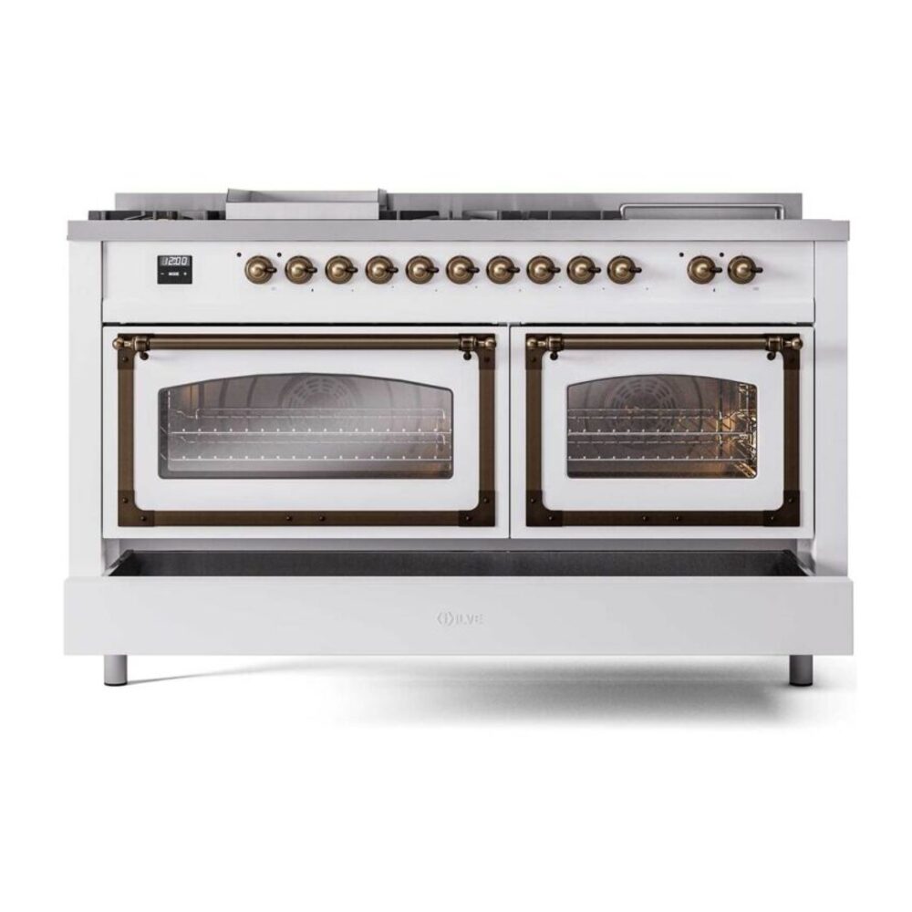 ILVE_UN60FSNMPWHBLP_Nostalgie_II_60"_Dual_Fuel_Range_drawer_opened