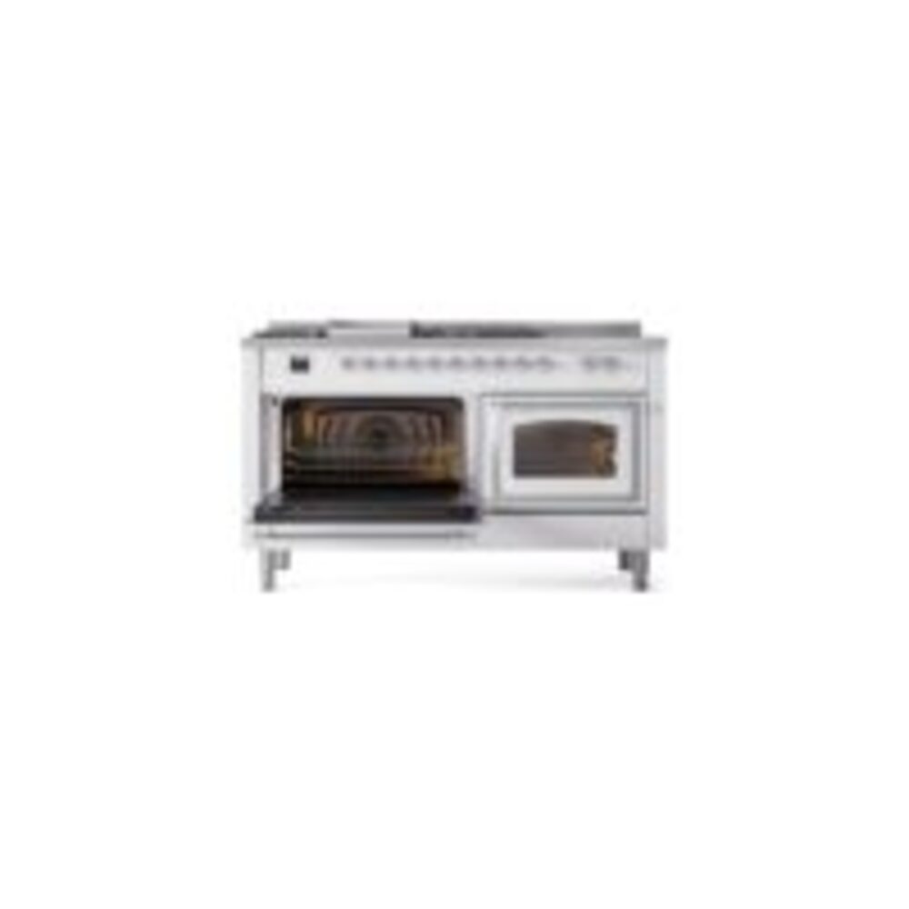 ILVE_UN60FSNMPWHCLP_Nostalgie_II_60"_Dual_Fuel_Range_main_oven_door_opened