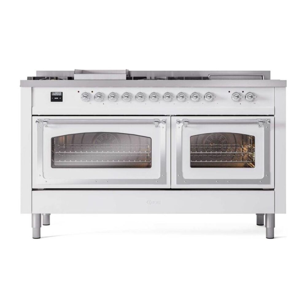 ILVE_UN60FSNMPWHC_Nostalgie_II_60"_Dual_Fuel_Range_front_view