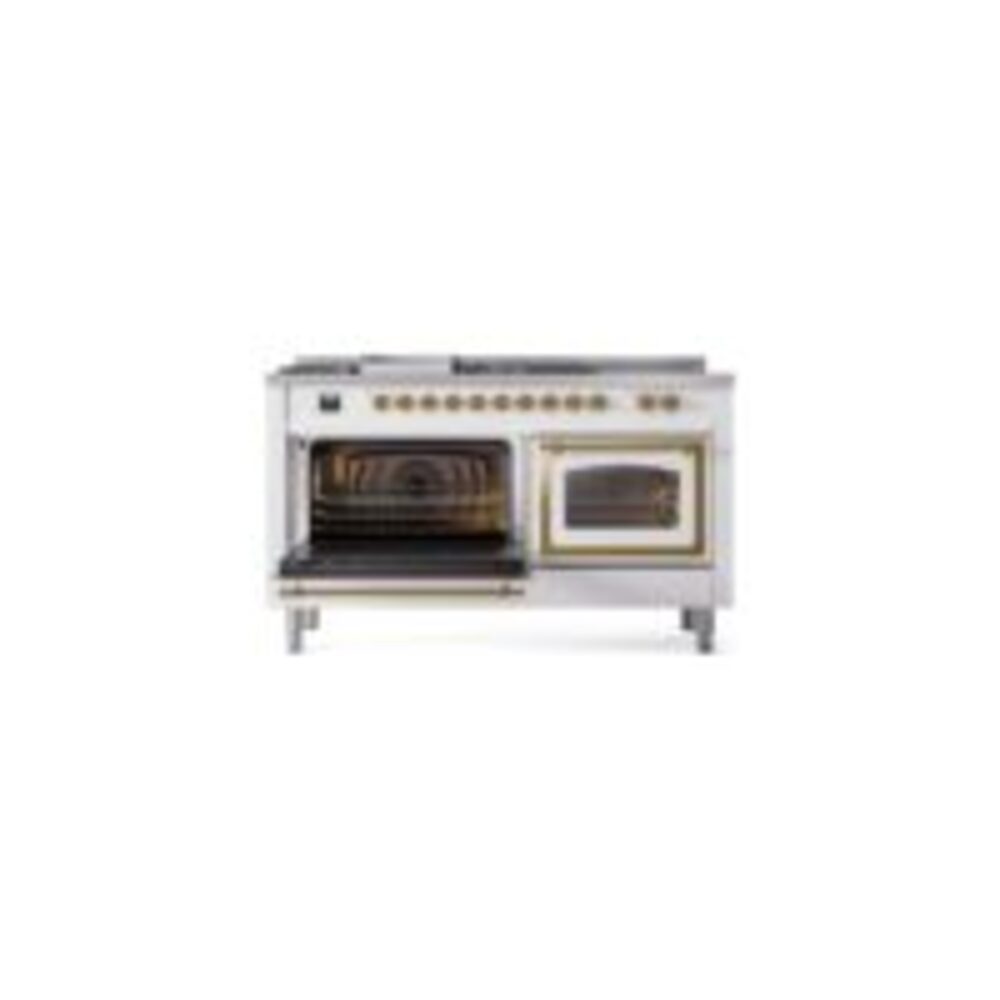 ILVE_UN60FSNMPWHGLP_Nostalgie_II_60"_Dual_Fuel_Range_main_oven_door_opened