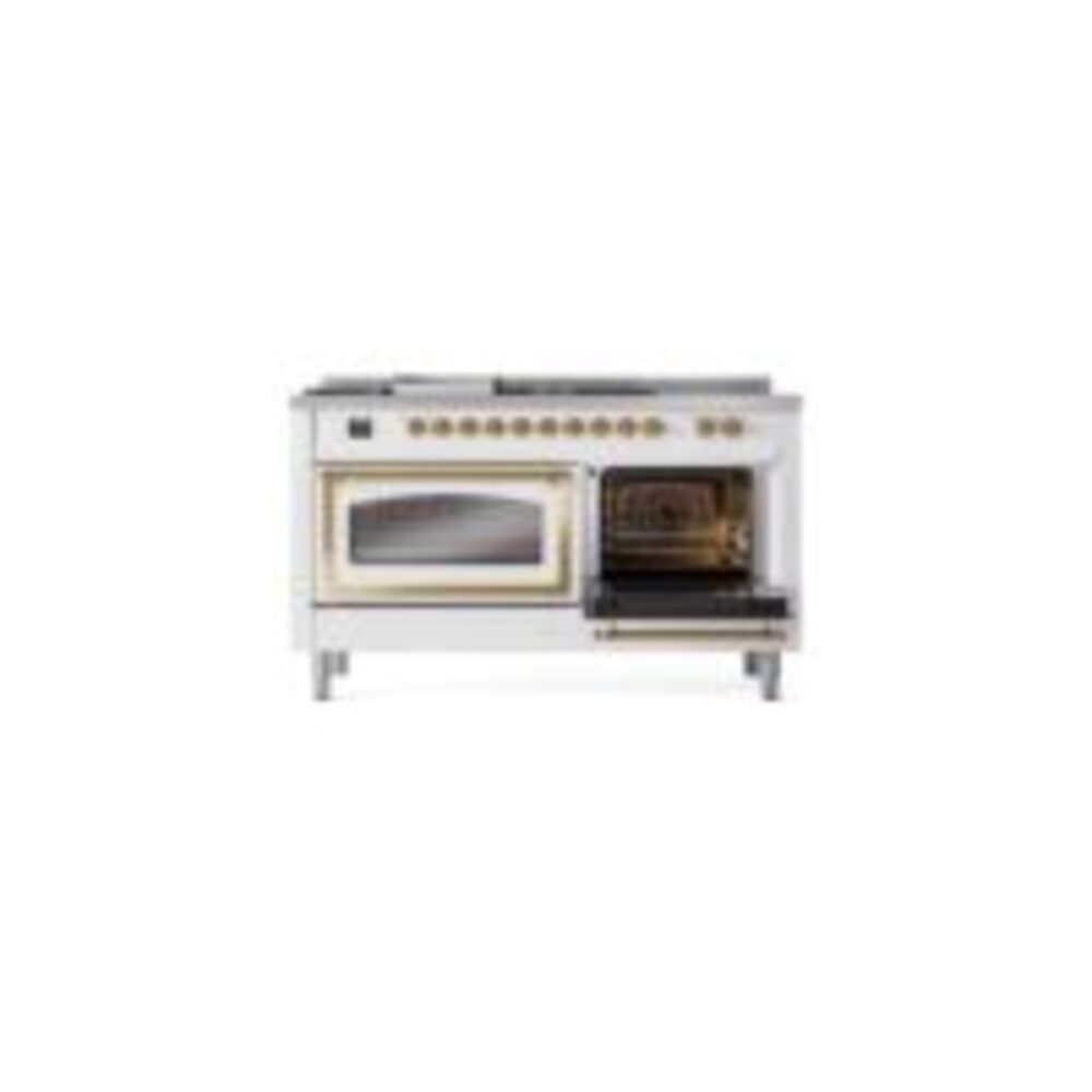 ILVE_UN60FSNMPWHGLP_Nostalgie_II_60"_Dual_Fuel_Range_side_oven_door_opened
