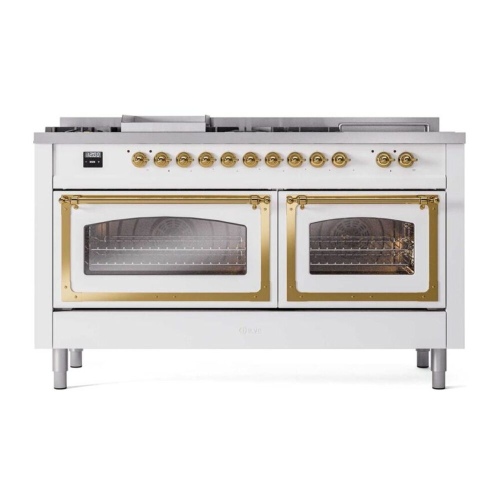 ILVE_UN60FSNMPWHG_Nostalgie_II_60"_Dual_Fuel_Range_front_view