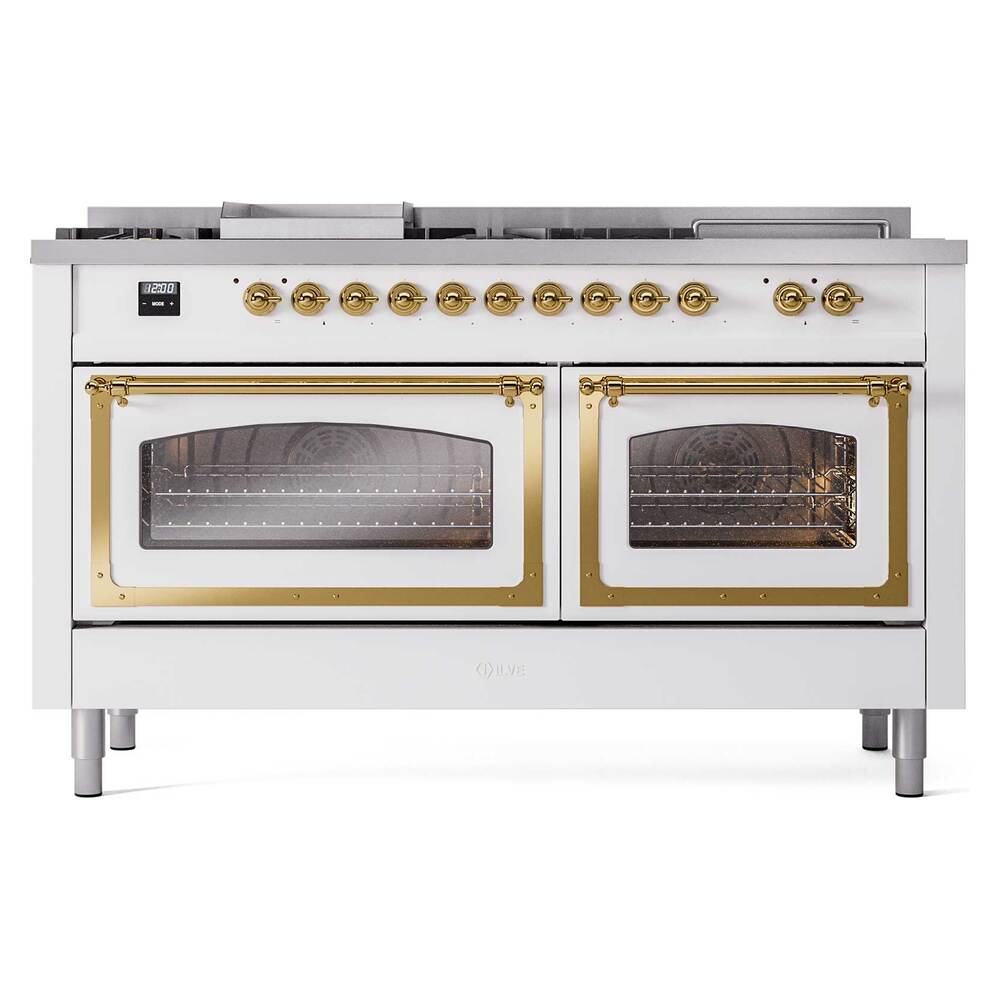 ILVE_UN60FSNMPWHG_Nostalgie_II_60"_Dual_Fuel_Range_front_view