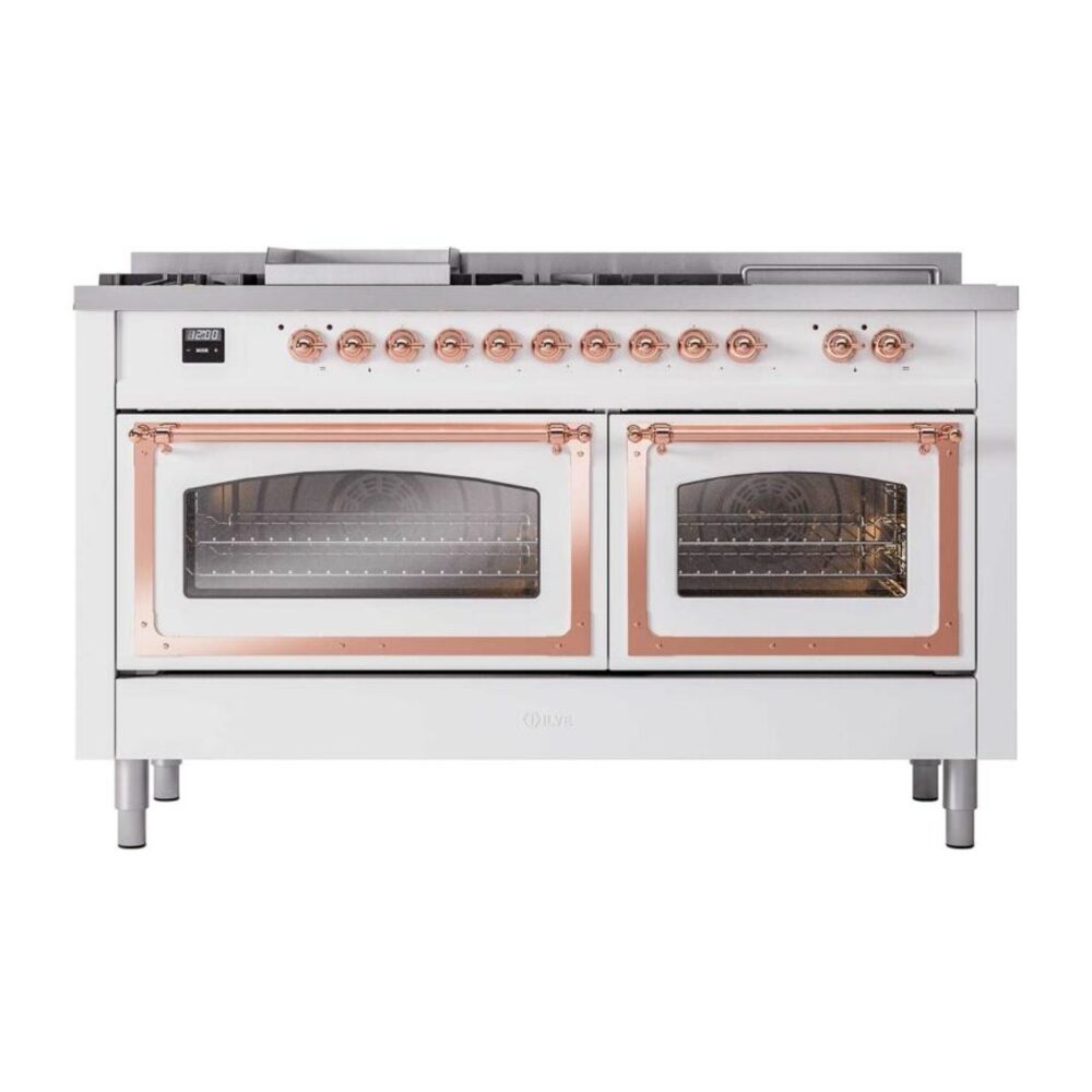 ILVE_UN60FSNMPWHPLP_Nostalgie_II_60"_Dual_Fuel_Range_front_view