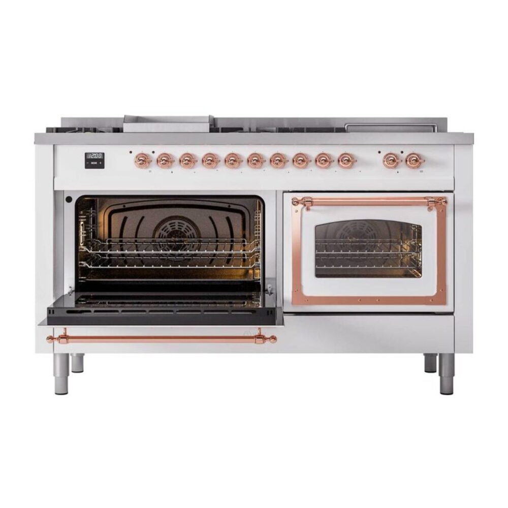 ILVE_UN60FSNMPWHPLP_Nostalgie_II_60"_Dual_Fuel_Range_main_oven_door_opened