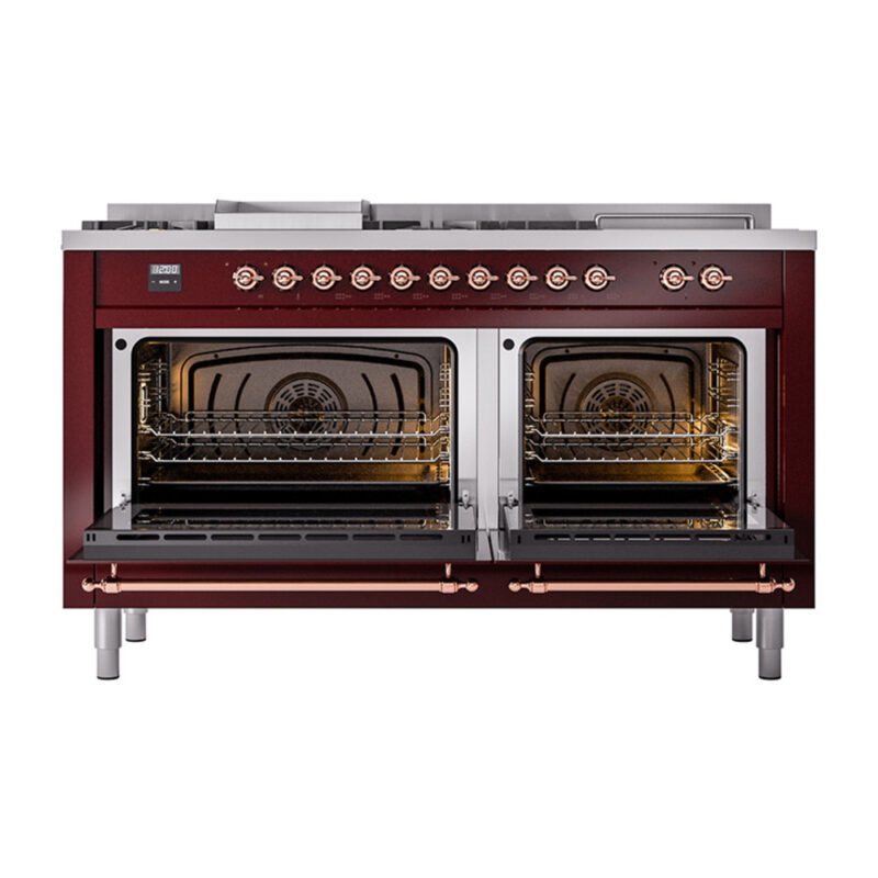 ILVE_UN60FSQNMPBUPLP_Nostalgie_II_60"_Dual_Fuel_Range_oven_door_opened