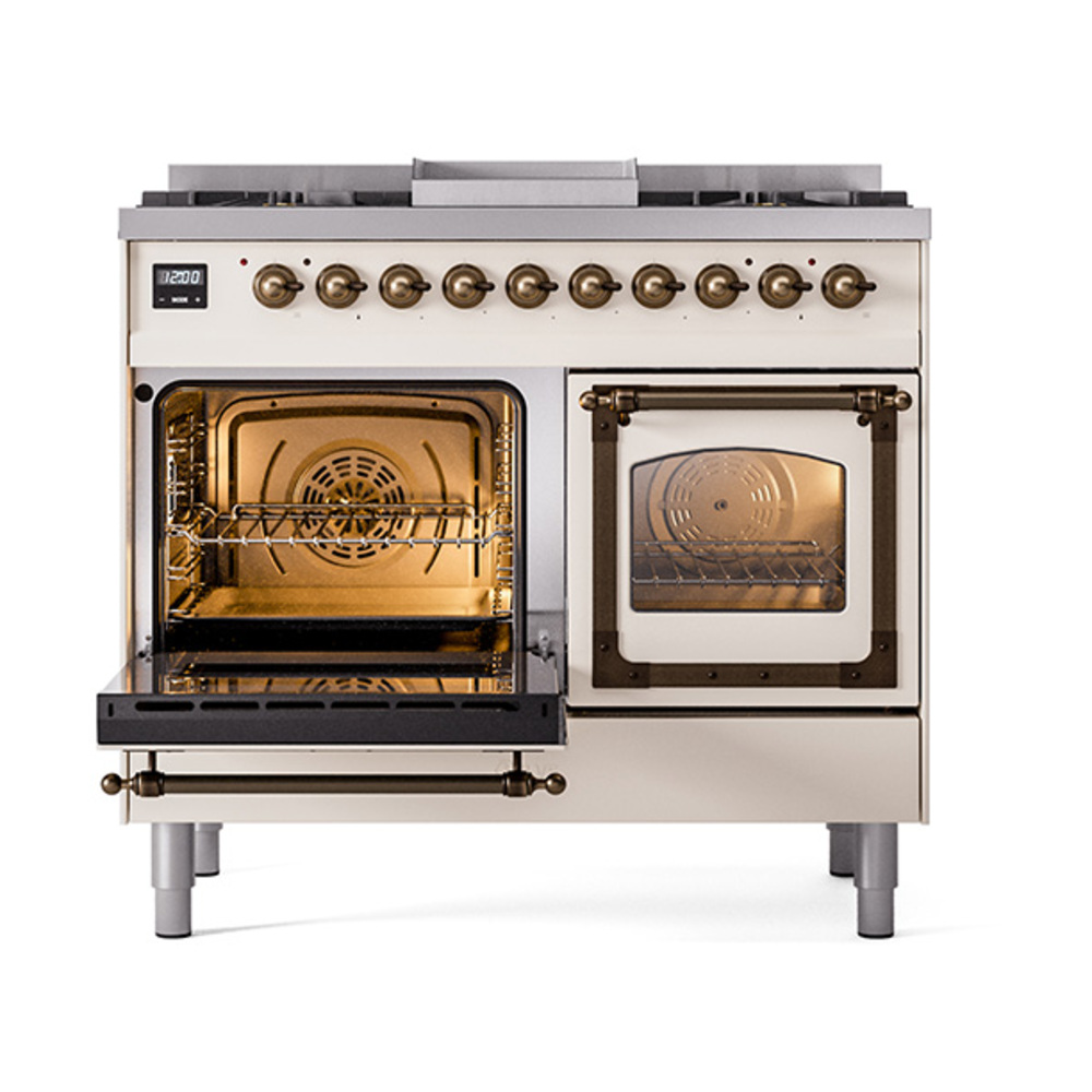 ILVE_UND40FNMPAWBLP_Nostalgie_II_40"_Dual_Fuel_Range_main_oven_door_opened