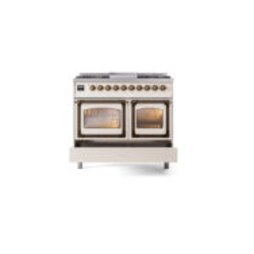 ILVE_UND40FNMPAWBLP_Nostalgie_II_40"_Dual_Fuel_Range_drawer_opened