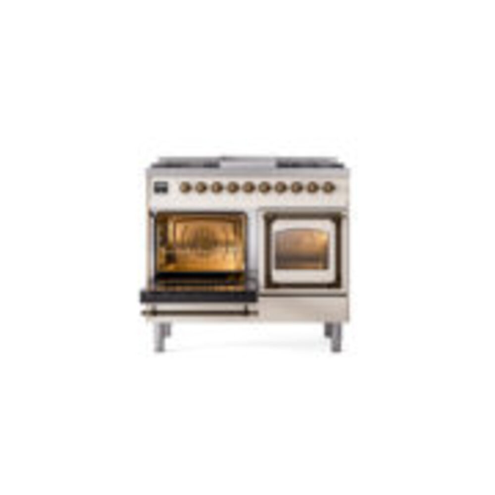 ILVE_UND40FNMPAWB_Nostalgie_II_40"_Dual_Fuel_Range_main_oven_door_opened