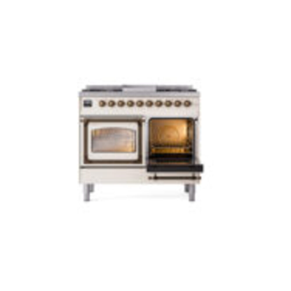ILVE_UND40FNMPAWB_Nostalgie_II_40"_Dual_Fuel_Range_side_oven_door_opened