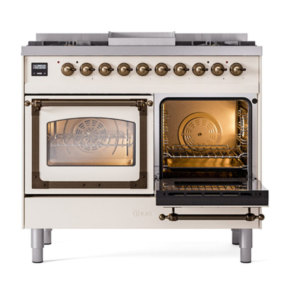 ILVE_UND40FNMPAWB_Nostalgie_II_40"_Dual_Fuel_Range_side_oven_door_opened