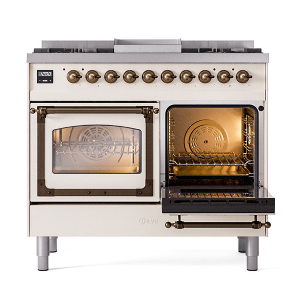 ILVE_UND40FNMPAWB_Nostalgie_II_40"_Dual_Fuel_Range_side_oven_door_opened