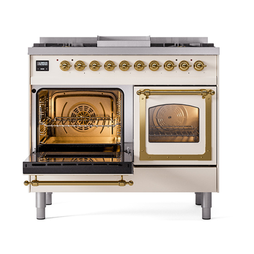 ILVE_UND40FNMPAWG_Nostalgie_II_40"_Dual_Fuel_Range_main_oven_door_opened