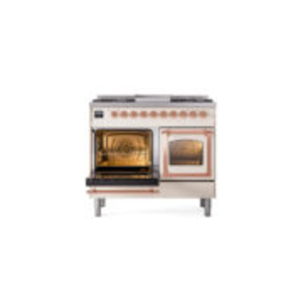 ILVE_UND40FNMPAWPLP_Nostalgie_II_40"_Dual_Fuel_Range_main_oven_door_opened