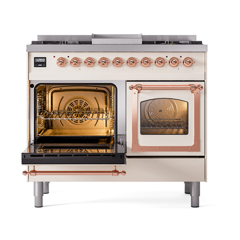 ILVE_UND40FNMPAWPLP_Nostalgie_II_40"_Dual_Fuel_Range_main_oven_door_opened