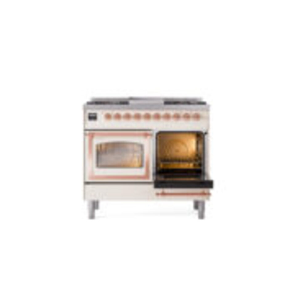 ILVE_UND40FNMPAWP_Nostalgie_II_40"_Dual_Fuel_Range_side_oven_door_opened