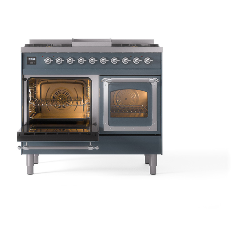 ILVE_UND40FNMPBGC_Nostalgie_II_40"_Dual_Fuel_Range_main_oven_door_opened
