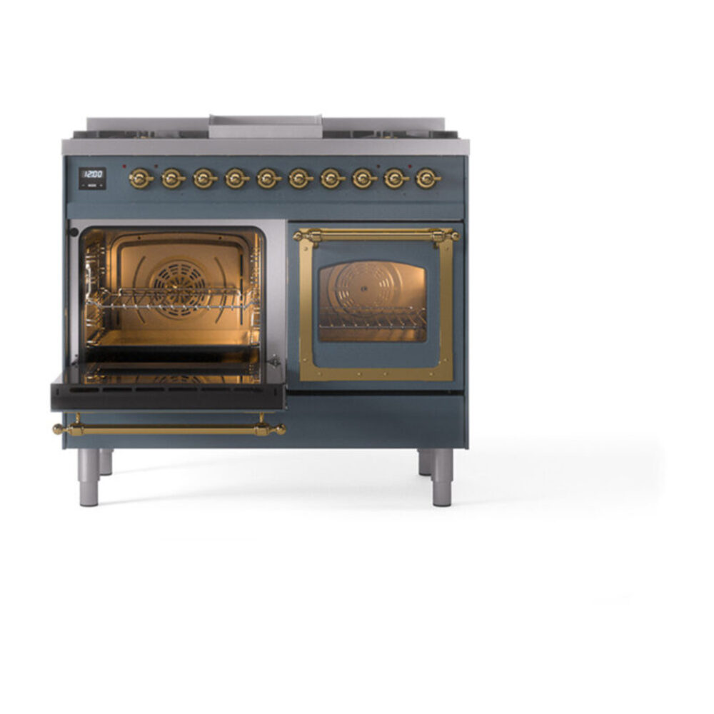 ILVE_UND40FNMPBGG_Nostalgie_II_40"_Dual_Fuel_Range_main_oven_door_opened