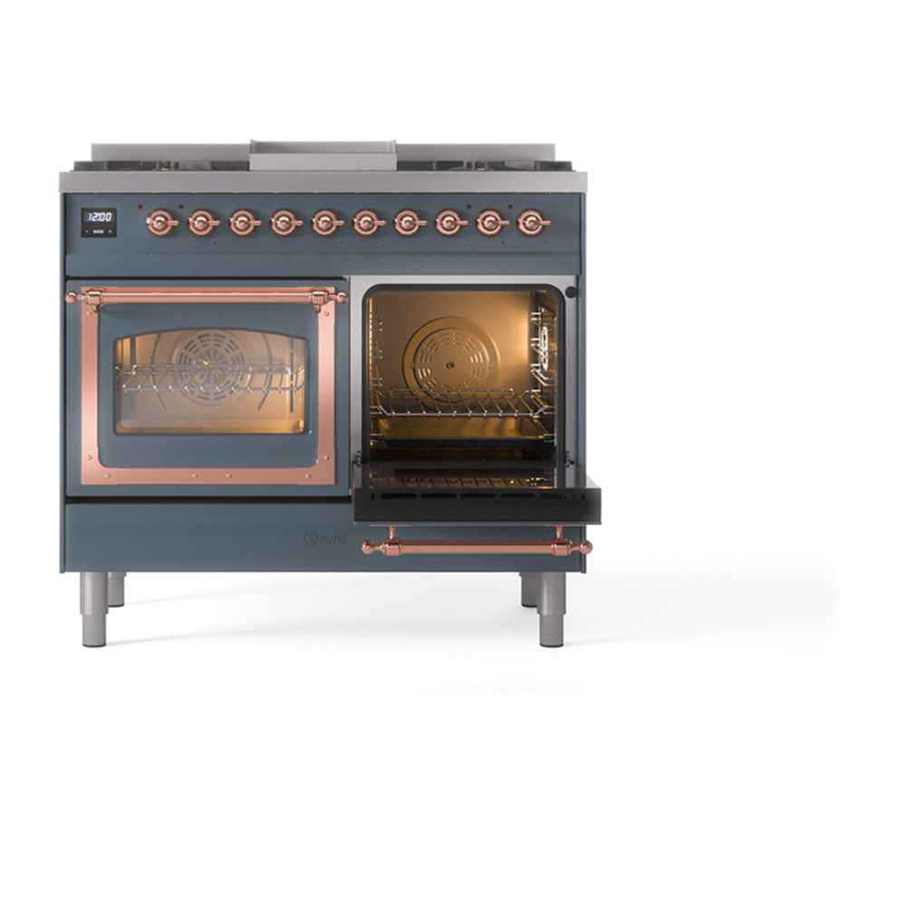 ILVE_UND40FNMPBGP_Nostalgie_II_40"_Dual_Fuel_Range_side_oven_door_opened