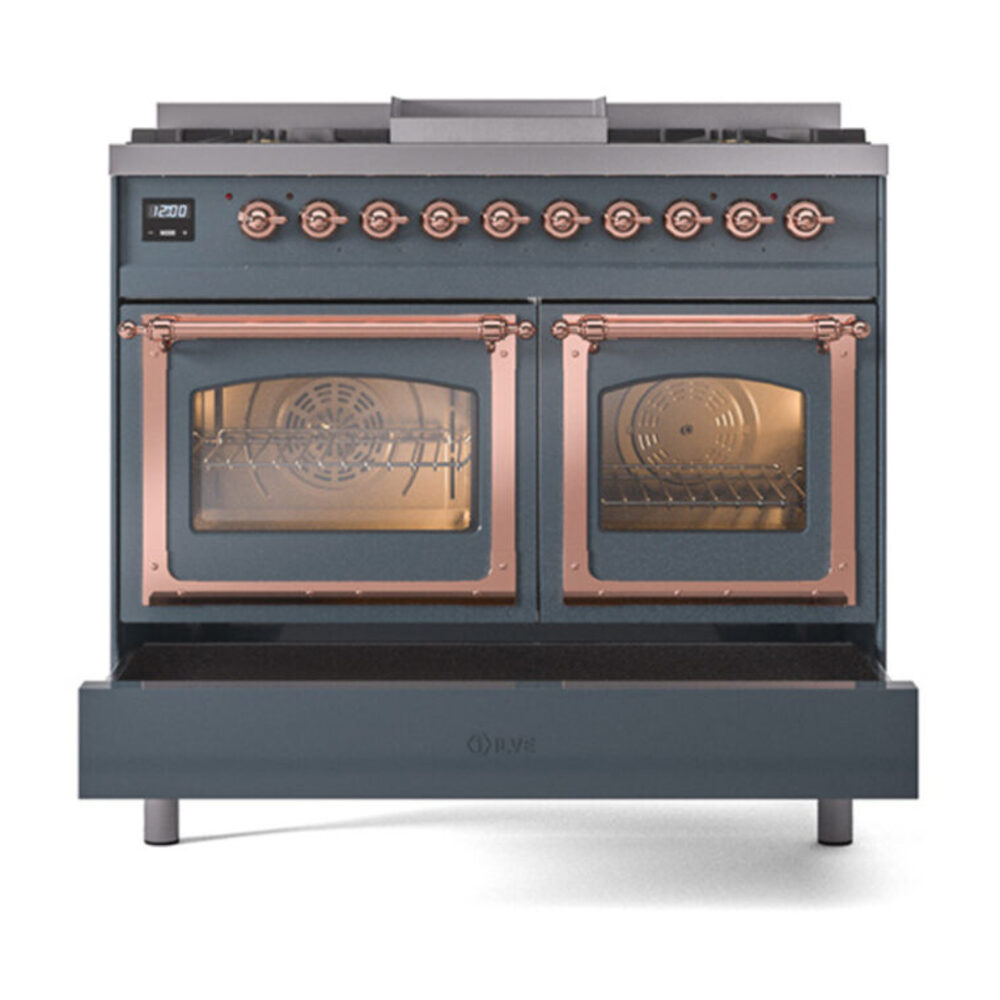 ILVE_UND40FNMPBGP_Nostalgie_II_40"_Dual_Fuel_Range_drawer_opened