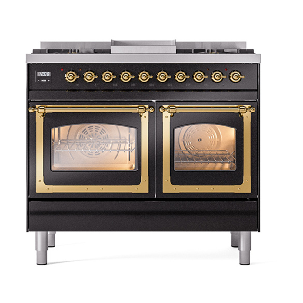 ILVE_UND40FNMPBKGLP_Nostalgie_II_40"_Dual_Fuel_Range_front_view