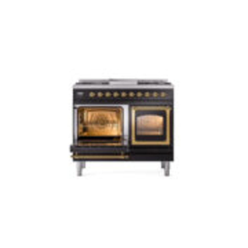 ILVE_UND40FNMPBKGLP_Nostalgie_II_40"_Dual_Fuel_Range_main_oven_door_opened