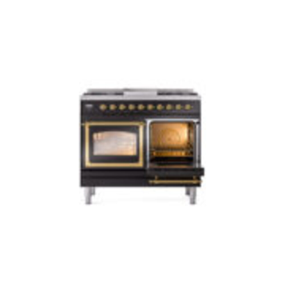 ILVE_UND40FNMPBKGLP_Nostalgie_II_40"_Dual_Fuel_Range_side_oven_door_opened
