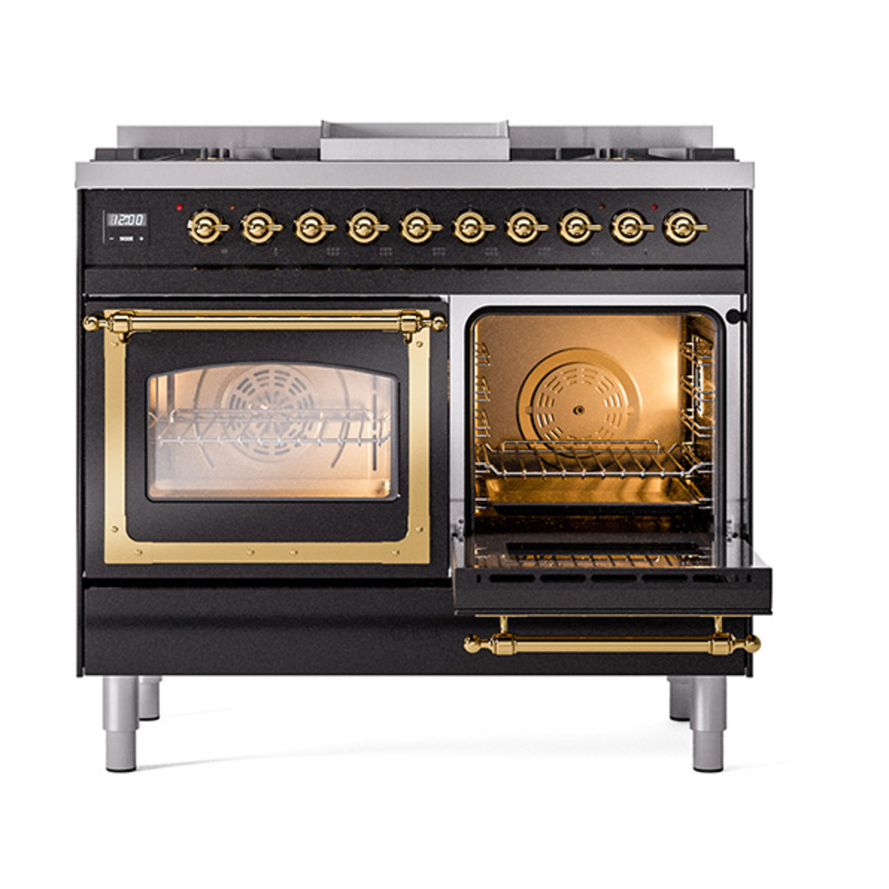 ILVE_UND40FNMPBKGLP_Nostalgie_II_40"_Dual_Fuel_Range_side_oven_door_opened