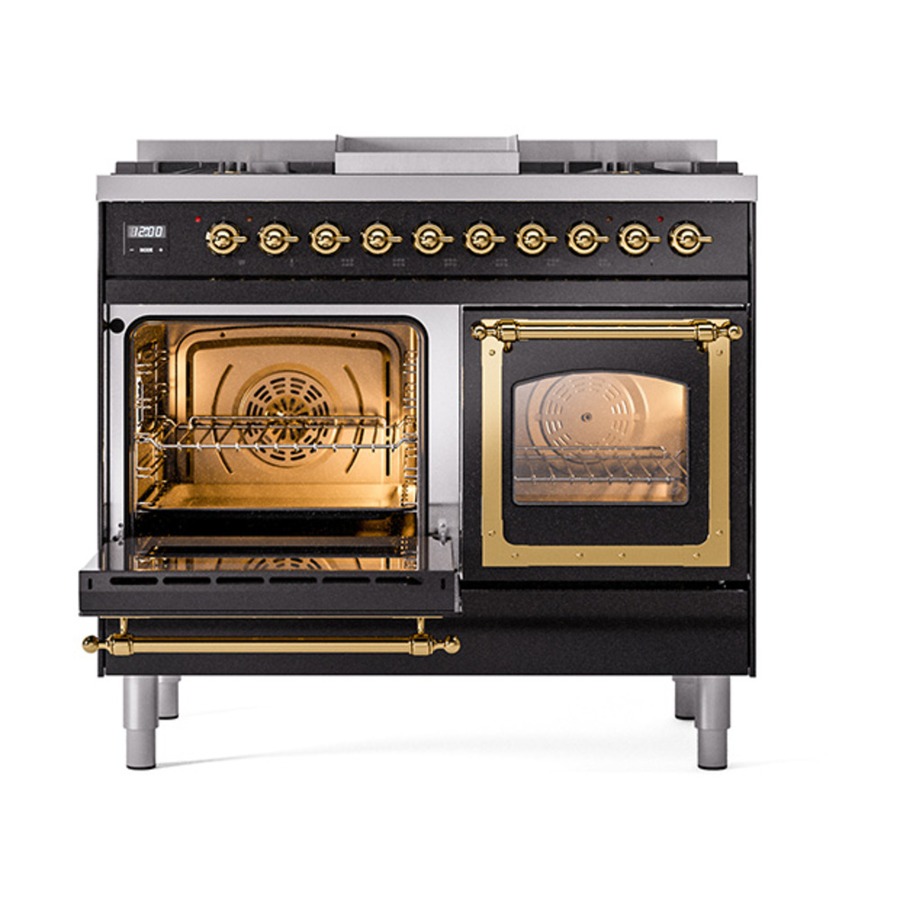 ILVE_UND40FNMPBKG_Nostalgie_II_40"_Dual_Fuel_Range_main_oven_door_opened