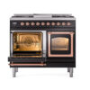 ILVE_UND40FNMPBKPLP_Nostalgie_II_40"_Dual_Fuel_Range_main_oven_door_opened