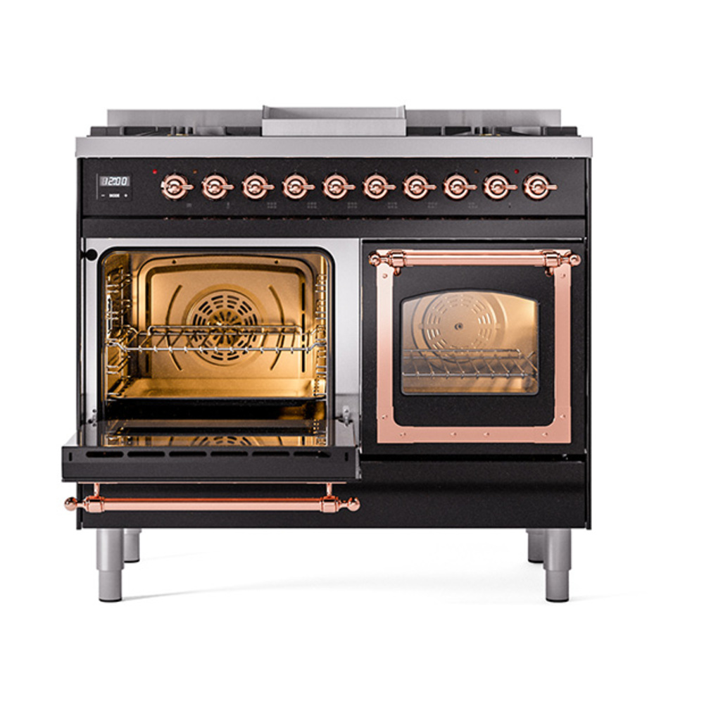 ILVE_UND40FNMPBKP_Nostalgie_II_40"_Dual_Fuel_Range_main_oven_door_opened