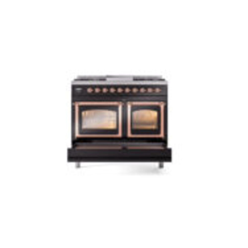 ILVE_UND40FNMPBKP_Nostalgie_II_40"_Dual_Fuel_Range_drawer_opened