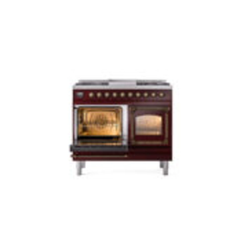 ILVE_UND40FNMPBUBLP_Nostalgie_II_40"_Dual_Fuel_Range_main_oven_door_opened
