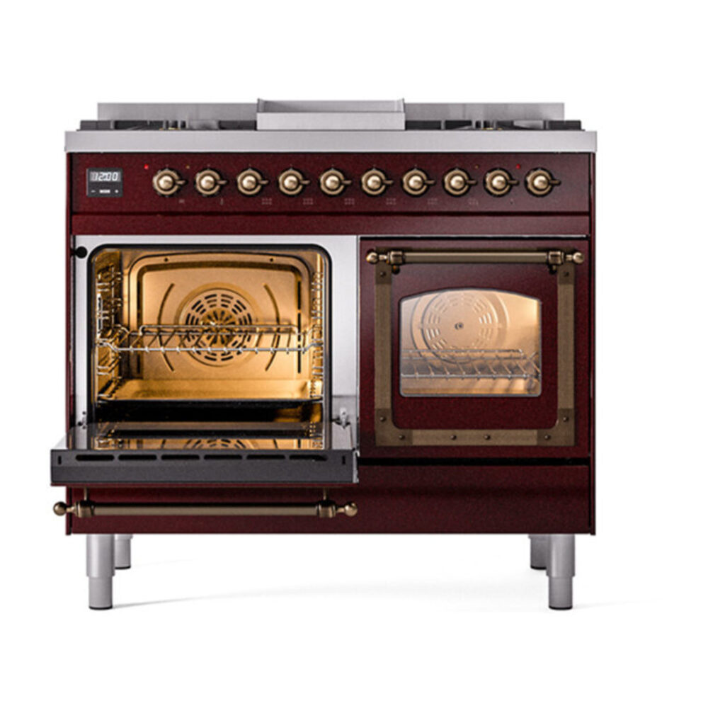 ILVE_UND40FNMPBUB_Nostalgie_II_40"_Dual_Fuel_Range_main_oven_door_opened
