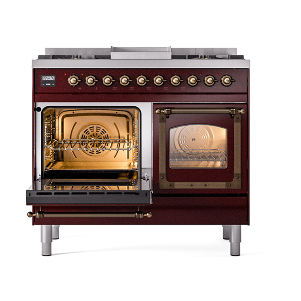 ILVE_UND40FNMPBUB_Nostalgie_II_40"_Dual_Fuel_Range_main_oven_door_opened