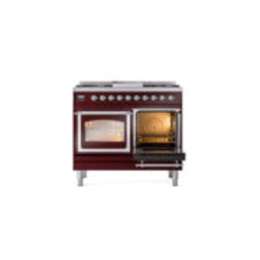 ILVE_UND40FNMPBUCLP_Nostalgie_II_40"_Dual_Fuel_Range_side_oven_door_opened